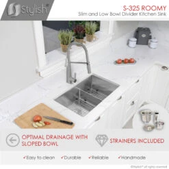 32" X 18" Stainless Steel Double Basin Low Divider Undermount Kitchen Sink 18 32" X 18" Stainless Steel Double Basin Low Divider Undermount Kitchen Sink -Whole House Kitchenware 5fb1b4170e970eb7 0421 w800 h800 b0 p0
