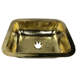 Nantucket Sinks 17.5"x14.5" Rectangle Undermount Bar Sink, Polished Brass