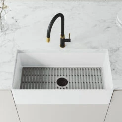 VIGO Bristol Kitchen Faucet, Matte Brushed Gold/Matte Black -Whole House Kitchenware 635153e60f60b935 3060 w800 h800 b0 p0