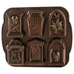 Nordic Ware Brown Cast Aluminum 4.5 Cup Tombstone Cakelet Pan