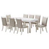 Danby 7 Piece Dining Set, Gray Fabric And Cappuccino Wood, White, Table And 8 Ch -Whole House Kitchenware 63a16e7100d5901f 8492 w800 h800 b1 p0