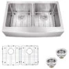 Stainless Steel 16-Gauge Apron Front 50/50 Undermount Kitchen Sink 2 Stainless Steel 16-Gauge Apron Front 50/50 Undermount Kitchen Sink -Whole House Kitchenware 63e1f026099db7fd 6151 w800 h800 b1 p0