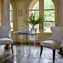 Acrylic V/Boomerang Dining Table Bases, Set Of 2, 29" High