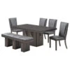 Voight 6 Piece Pedestal Dining Set, Gray Wood And Vinyl, Table, Table, 4 Chairs 2 Voight 6 Piece Pedestal Dining Set, Gray Wood And Vinyl, Table, Table, 4 Chairs -Whole House Kitchenware 6551996b00d59026 8483 w800 h800 b1 p0