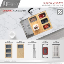 27 Inch Workstation Single Bowl Undermount 16 Gauge Stainless Steel Kitchen Sink -Whole House Kitchenware 65d118cb0fffccc8 5556 w800 h800 b0 p0