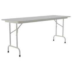 Correll 24"W X 96"D Melamine Top Folding Table In Gray Granite