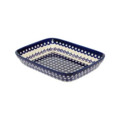 Polish Pottery Baking Dish 8"x10", Pattern Number: 166a