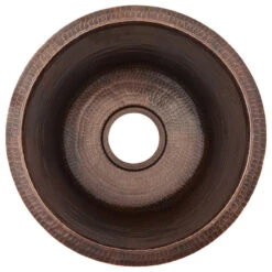 Premier Copper Products 17" Large Round Hammered Copper Bar/Prep Sink, Oil Rubbed Bronze -Whole House Kitchenware 676140a700774c9c 8185 w800 h800 b1 p0