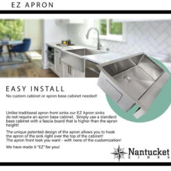 Nantucket Sinks EZApron 33-5.5 Farmhouse Stainless Sink -Whole House Kitchenware 68f1f6660dcc534f 2312 w800 h800 b0 p0