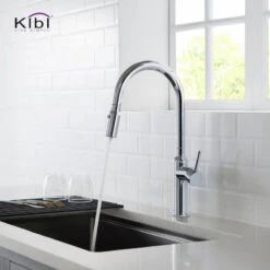 KIBI Hilo Single Handle Pull Down Kitchen Faucet, Chrome, W/O Soap Dispenser -Whole House Kitchenware 698165600f1b5350 9913 w800 h800 b0 p0