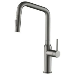 Macon Single Handle Pull Down Kitchen Faucet, Titanium, W/O Soap Dispenser