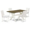 X076Ab264-5, 5-Piece Set Table Top And 4 Pu Leather Chairs, Linen White -Whole House Kitchenware 69a1859200afbaa2 8337 w800 h800 b1 p0