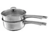 Stainless Steel 6 Cup Double Boiler 1.5 Quart, Vented Glass Lid