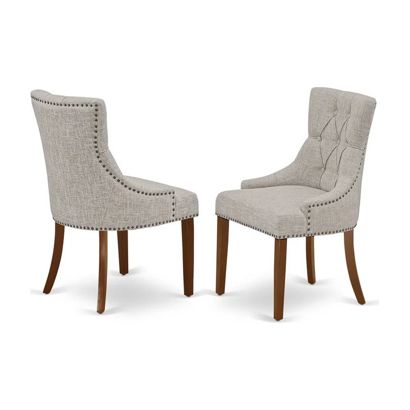 East West Furniture Dover 7-piece Wood Dining Set In Mahogany/Doeskin 6 East West Furniture Dover 7-piece Wood Dining Set In Mahogany/Doeskin - Image 4