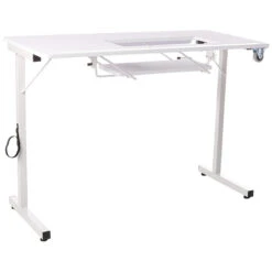 Sewingrite Foldable Sewing Craft Hobby Utility Table, White