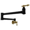 24" Wall Mounted Pot Filler With Dual Swivel, Matte Black And Brushed Gold 1 24" Wall Mounted Pot Filler With Dual Swivel, Matte Black And Brushed Gold -Whole House Kitchenware 6d21dced02c8a81d 4726 w800 h800 b1 p0