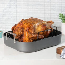 Viking Hard Anodized Nonstick Roaster With Race And BONUS Carving Set