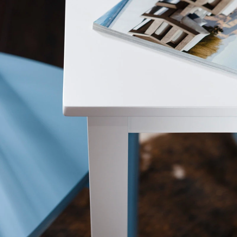 Walker Edison Grayson 5-Piece Dining Set With Colorful Chairs, Blue 6 Walker Edison Grayson 5-Piece Dining Set With Colorful Chairs, Blue - Image 4