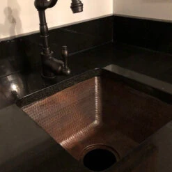 Premier Copper Products 15" Square Hammered Copper Bar/Prep Sink With 2" Drain Size, 3.5" -Whole House Kitchenware 70c1af0c00774cbd 8186 w800 h800 b0 p0