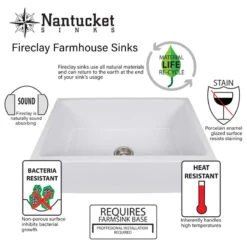 Nantucket Sinks 30-Inch Farmhouse Fireclay Sink With Filigree Apron 23 Nantucket Sinks 30-Inch Farmhouse Fireclay Sink With Filigree Apron -Whole House Kitchenware 719149720e176618 2196 w800 h800 b1 p0