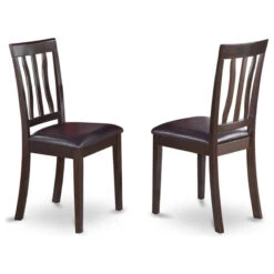 East West Furniture Capri 6-piece Wood Dining Set W/ Leather Seat In Cappuccino -Whole House Kitchenware 71f11aad028720e5 6789 w800 h800 b1 p0