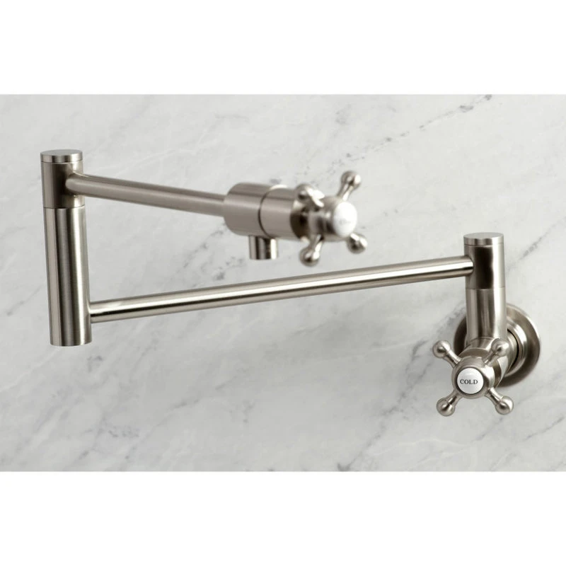 Kingston Brass KS4108BX Metropolitan Wall Mount Pot Filler, Brushed Nickel 4 Kingston Brass KS4108BX Metropolitan Wall Mount Pot Filler, Brushed Nickel - Image 2