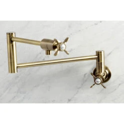Kingston Brass KS4103BEX Essex Wall Mount Pot Filler, Antique Brass -Whole House Kitchenware 73d1f81b013a55a9 0445 w800 h800 b0 p0