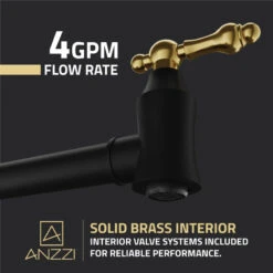 24" Wall Mounted Pot Filler With Dual Swivel, Matte Black And Brushed Gold -Whole House Kitchenware 74a15bb702c8a82a 6603 w800 h800 b0 p0