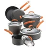 Hard-Anodized Nonstick 10-Piece Cookware Set, Gray, Orange Handles 2 Hard-Anodized Nonstick 10-Piece Cookware Set, Gray, Orange Handles -Whole House Kitchenware 7641806406c35727 6351 w800 h800 b1 p0