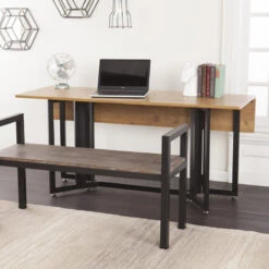 Driness Drop Leaf Console To Dining Table - Oak With Black 11 Driness Drop Leaf Console To Dining Table - Oak With Black -Whole House Kitchenware 7771650b01572bd3 0326 w800 h800 b0 p0