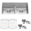 Ruvati 30" Low-Divide Undermount Stainless Steel Kitchen Sink, RVH7355 1 Ruvati 30" Low-Divide Undermount Stainless Steel Kitchen Sink, RVH7355 -Whole House Kitchenware 77b1a45c0eb30a18 6625 w800 h800 b1 p0