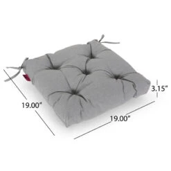 Sylvia Indoor Fabric Classic Tufted Chair Cushion, Charcoal -Whole House Kitchenware 796122e801d6b20b 4410 w800 h800 b1 p0