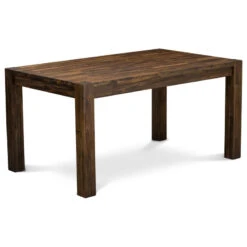 7-Piece Set, 6 Chairs, Table Top And Wooden 4 Legs, Distressed Jacobean Finish