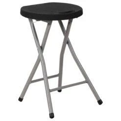 Flash Furniture Plastic Folding Stool In Black
