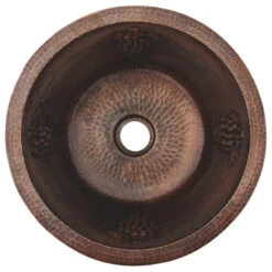 Premier Copper Products 16" Round Copper Bar Sink With Grapes And 2" Drain Size, 2" -Whole House Kitchenware 7c11eef300774c65 8182 w800 h800 b1 p0