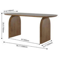 59.1" Farmhouse Dining Table Solid Wood Top, Pedestals For 4 -Whole House Kitchenware 7c810a0902f624c3 8756 w800 h800 b1 p0
