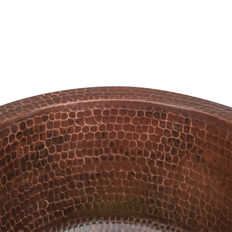 Premier Copper Products 10" Round Hammered Copper Bar Sink With 2" Drain Opening 6 Premier Copper Products 10" Round Hammered Copper Bar Sink With 2" Drain Opening - Image 4