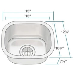 1512 Stainless Steel Bar Sink, 16-Gauge, Sink Only 9 1512 Stainless Steel Bar Sink, 16-Gauge, Sink Only -Whole House Kitchenware 7da11a2e0c41079a 4911 w800 h800 b1 p0