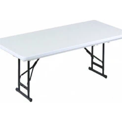 Correll 17-27"H Adjustable Heavy Duty Blow-Molded Folding Table In Gray Granite