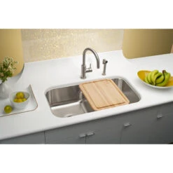 Elkay Lustertone Stainless Steel 2 Bowl Sink W/ Aqua Divide, Lustrous Satin -Whole House Kitchenware 80f1176c0ce6e38d 8367 w800 h800 b0 p0
