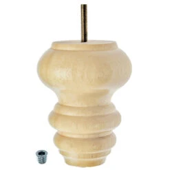 5" Highx4" OD Unfinished Solid Hardwood Sofa And Chair Bun Feet