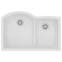 ELGHU3322RWH0 Quartz Classic 33" Undermount Sink With Aqua Divide, White -Whole House Kitchenware 81a196c60e6019e0 1416 w800 h800 b1 p0