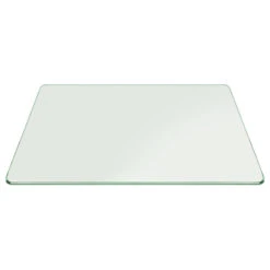 Rectangle Glass Table Top 3/8" Thick Tempered Pencil Polish, 24 X 48 Inch
