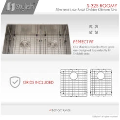 32" X 18" Stainless Steel Double Basin Low Divider Undermount Kitchen Sink 19 32" X 18" Stainless Steel Double Basin Low Divider Undermount Kitchen Sink -Whole House Kitchenware 83f121d40e970ef0 0421 w800 h800 b1 p0