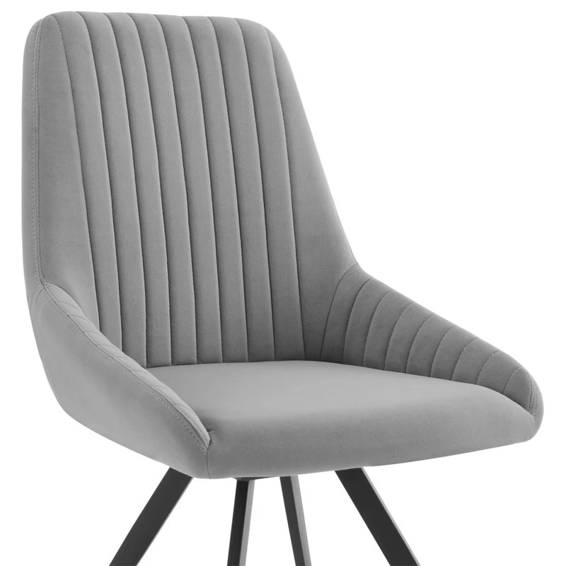 Andes And Alison Gray Fabric 7-Piece Rectangular Dining Set 8 Andes And Alison Gray Fabric 7-Piece Rectangular Dining Set - Image 6