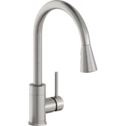 Elkay Avado 1.8 GPM Pullout Spray 1 Hole Kitchen Faucet Lus. Steel, LKAV3031LS