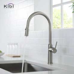 KIBI Hilo Single Handle Pull Down Kitchen Faucet, Brush Nickel, W/O Soap Dispens -Whole House Kitchenware 86a19c080f1b535a 3578 w800 h800 b0 p0