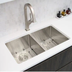 30"L X 18"W Stainless Steel Double Basin Dual Mount Kitchen Sink With Grids 29 30"L X 18"W Stainless Steel Double Basin Dual Mount Kitchen Sink With Grids -Whole House Kitchenware 8901de6c00a6f958 5797 w800 h800 b0 p0