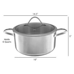 6 Quart Stock Pot-Stainless Steel Pot, Lid By Classic Cuisine -Whole House Kitchenware 897171c90a60cbe1 3091 w800 h800 b1 p0