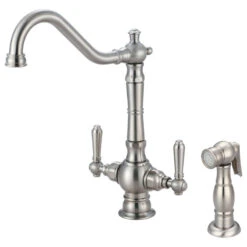 Americana Two Handle Kitchen Faucet, Pvd Brushed Nickel